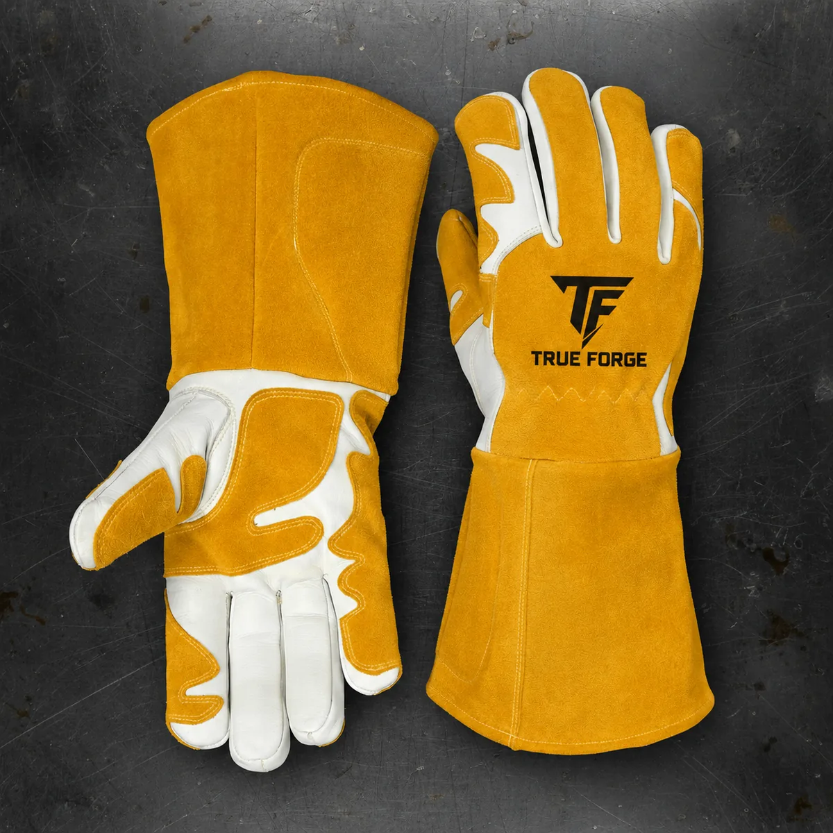 True Forge welding glove — build stage