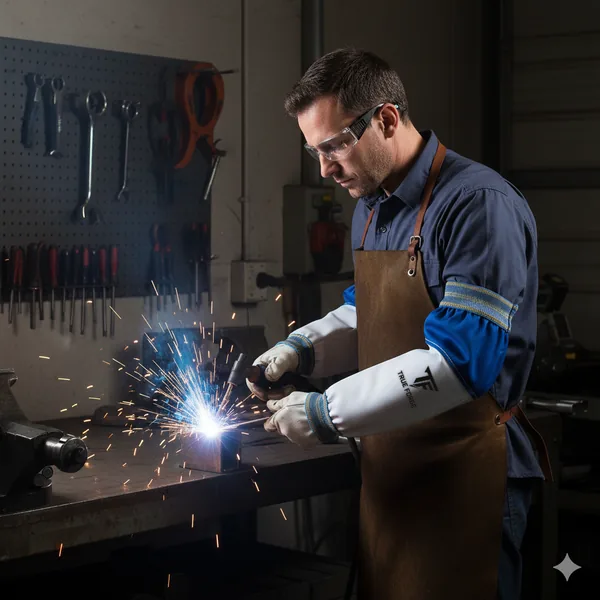 Cotton-Leather Welding Sleeves (TF520) thumbnail 3